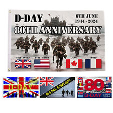 D Day 80th Anniversary Flag 35''*59'' Commemorative Banner Anniversary Flag picture
