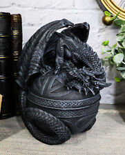 Bone Collector Celtic Druid Dragon Sitting On Gyrosphere Orb Jewelry Trinket Box picture