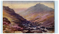 1913 Evening on the Lyd Picturesque Dartmoor Oilette Tuck Art Postcard picture