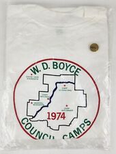 Vintage Boy Scout T Shirt 1974 W.D. Boyce Council Camps Size Small Sealed picture
