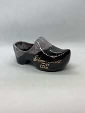 Vintage Canuck Canada Black Drip Glaze Dutch Pottery Shoe Salmon Arms Signed 6 picture