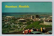 Honolulu Hi-Hawaii, View Overlooking Downtown, Vintage Postcard picture