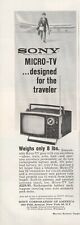 1963 Sony Micro TV Television Mini Compact Traveler Airplane Vintage Ad picture