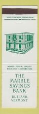 Matchbook Cover - Marble Savings Bank Rutland VT picture