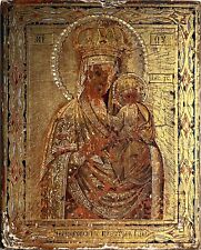Antique Russian Icon. Madonna and Child. Gilt and Tempura On Panel. E. 19th  C. picture