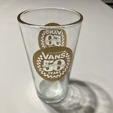Vans 50th Anniversary Pint Glass Gold Checkered Fast Shipping picture