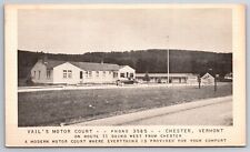 Chester Vermont~Vail's Motor Court~Roadside Motel~Linen Postcard picture