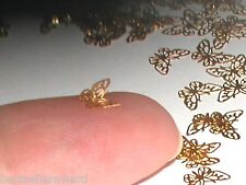 12pc Tiny metal Butterfly bendable rare charm fairy glitter golden findings *~ picture