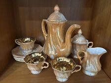 Vintage Tea Set Made In  Istanbul Peach And Gold picture