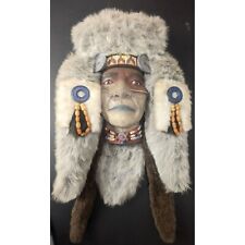 Native American Spirit Mask Wall Hanging Hand Made And Painted Vintage 21in picture