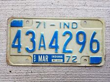 1971 Indiana License Plate 43A4296 picture