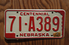 1967 NEBRASKA License Plate # 71 - A389 picture