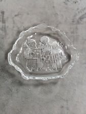 Clear Glass Mikasa Christmas Carolers Plate Platter 7x8” picture