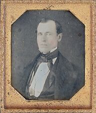 Handsome Light Eyed Young Gentleman Tinted Face 1/6 Plate Daguerreotype S559 picture
