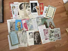 VINTAGE 1940s 1950s Catholic Religious Prayer Cards Ephemera Lot of 46 Pieces picture