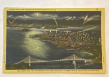 Vintage Postcard, Aerial View, Night, San Francisco Bay Metropolitan Area, CA picture