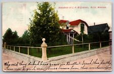 Butte Montana~J H McQueeney Residence~Iron Fence~1908 Postcard picture