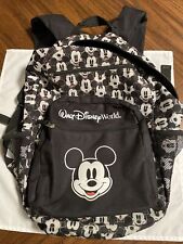 Authentic Walt Disney World Parks Mickey Mouse Faces Backpack Black & White picture