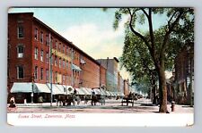 Lawrence MA-Massachusetts, Business District, Essex Street, Vintage Postcard picture