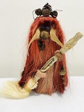 Ken Arensbak Handmade Forest Troll Red Color Braids With Drift Wood Broom 15in picture
