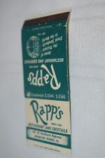 Rapp's Arlington Heights Illinois Map 30 Strike Matchbook Cover picture