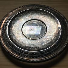 VTG 1980s International Silver Engraved Round Serving Tray Reticulated 12.25