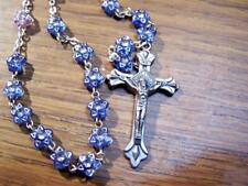 Vintage Christian  Rosary Blue and Silver 19