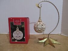 Lenox -Florentine & Pearl  Gold & Ivory Ball Ornament #867976 picture