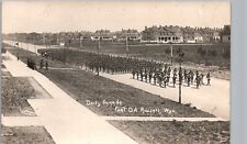 DAILY TROOP PARADE fort da russell wy real photo postcard rppc wyoming military picture