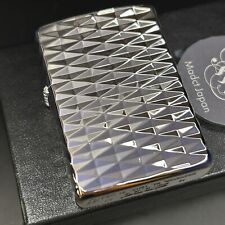 ZIPPO Oil Lighter Diamond Shape Silver 4-sided Armor Case Japan New picture
