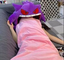 Gengar Break Blanket Sleeping Long Tongue 55'' Anime Plush Thick Nap Toy Pillow picture
