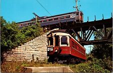 Relic Trolley Museum South Elgin Ill. Railroad Amtrak Blackhawk  Postcard 7A picture