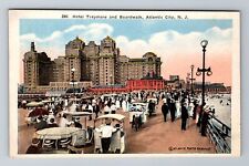 Atlantic City NJ-New Jersey, Hotel Traymore And Boardwalk, Vintage Postcard picture