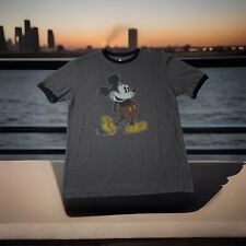 Vtg Ringer Mickey Mouse T Shirt Medium Disney Parks Distressed Graphic Gray M picture