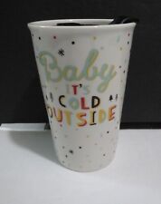 Baby It's Cold Outside Porcelain To-Go Mug W/ Lid.   9 oz picture