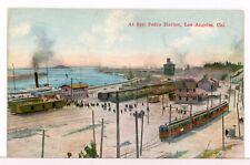 The BIG RED CARS (PE), Steamboats, Depot, Freight Yards, San Pedro Hrbr Postcard picture