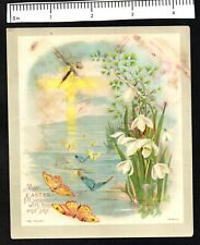 BUTTERFLIES MAY EASTER FILL YOU WITH HOPE c1880's VICTORIAN EASTER GREETING CARD picture