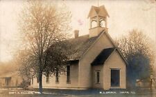 1907 ILLINOIS RPPC REAL PHOTO POSTCARD: M. E. CHURCH, CHAPIN, IL picture