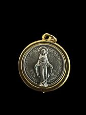 Vintage Virgin Mary Miraculous Lightweight Medal Two Tone GOLD SILVER BREAUTIFUL picture