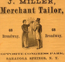 1871 J MILLER MERCHANT TAILOR GENTS FURNISHINGS CLEANING  SARATOGA SPRINGS NY picture
