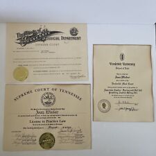 Vintage 1960s Vanderbilt University Law Diploma and Supreme Court of Tennessee picture
