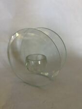 80s Modern Round Circular Glass Votive Candle Holder picture