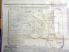 1847 Richmond VA newspaper w MAP-BATTLE for MEXICO CITY in MEXICAN-AMERICAN WAR picture