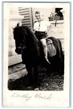 c1930's Boy Sailor Uniform Riding Pony RPPC Photo Unposted Antique Postcard picture