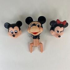 Vintage Disney Mickey Mouse Minnie Mouse Doll Making Heads Gund Hong Kong Lot 3 picture