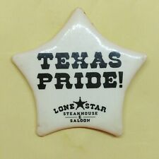 Texas Pride Lone Star Steakhouse & Saloon Button Pin White 5-Point Star picture