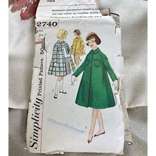 vintage 1960s sewing pattern, Simplicity 2740, coat, size 8 girl picture