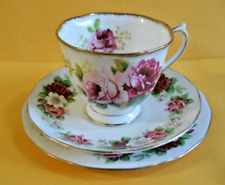 VINTAGE FLORAL TRIO BY ROYAL VALE AMERICAN BEAUTY MADE IN ENGLAND picture