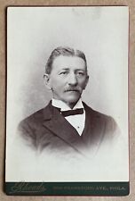 Antique Victorian Cabinet Card Photo Portrait Handsome Man Philadelphia, PA picture