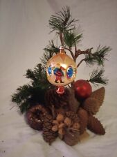 Santa Land, Poland Vintage Hand Blown/painted Christmas Tree Ornament 3 X Indent picture